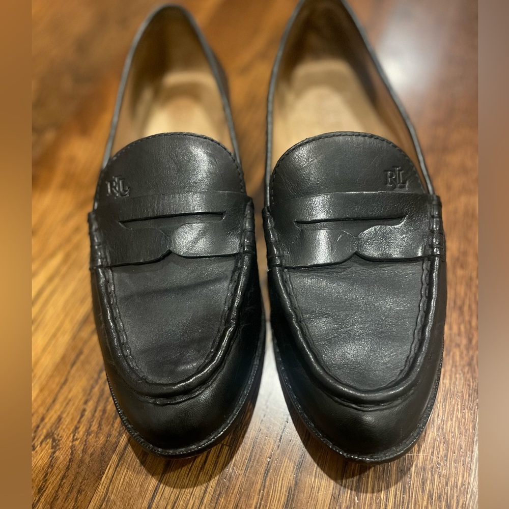 Ralph Lauren | Women’s Lauren Ralph Lauren Winnie Black Leather Loafer | 7 - Picture 2 of 7